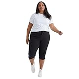 Just My Size Women's French Terry Capri, Black, 3X