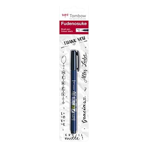 Tombow WS-BH-1P Fudenosuke Hard Tip Brush Pen - Black Cover