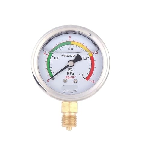 Manomètre de pression d'huile YN60 0-1.6mpa acier inoxydable antichoc M14*1.5