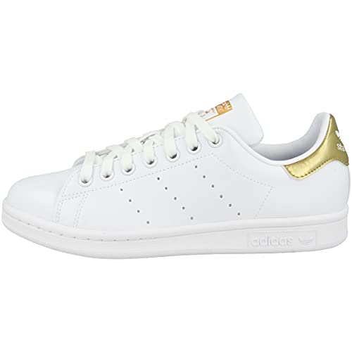 Image of adidas Originals Women Synthetic Stan Smith W Casual Shoe FTWWHT /FTWWHT /Goldmt (UK-6)