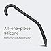 dancemoon JustHang Shower Squeegee for Glass Doors, All-One-Piece Silicone with Built-in Hook Design for Easy Hanging and Cleaning, 10 Inch Black