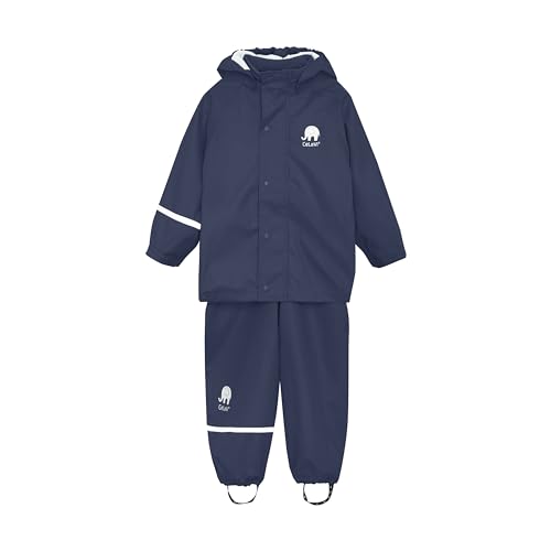 Celavi Jungen Basic Rainwear Set -Solid Pu Regenjacke, Dark Navy, 90 EU