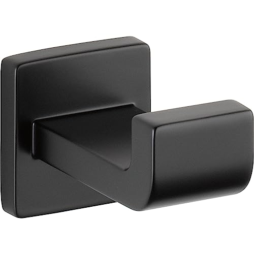 Delta Single Towel Hook for Bathroom or Kitchen| Matte Black | Ara Accessories