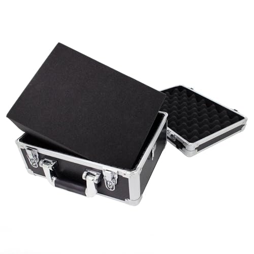 Image of ROC Cases 0201 Flight Case Hard Protective Carrier Bag Case 325x250x170mm + Detachable Lid, High Density Foam, Reinforced Corners, Precision Hard Shell Storage- Equipment, Collectibles