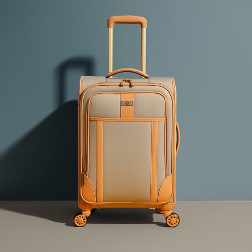 Image of Dockers Seahorse Softside Expandable 8-Wheel Spinner Travel Carry On Luggage, 20-Inch, New British Khaki