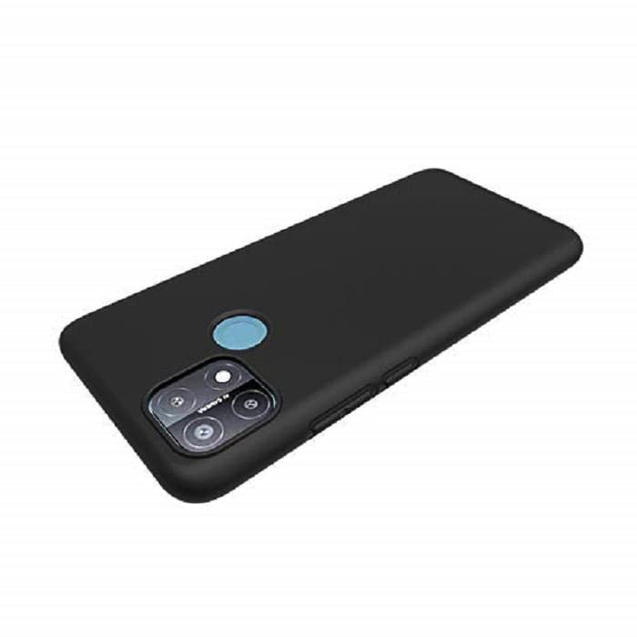 Image of Mobile Back Cover Case for Oppo A15 (Silicone Case|CameraProtection|Black SC1510)