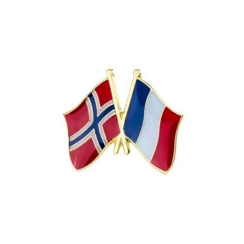 Clj Charles Le Jeune Pin's Drapeaux Jumelage France Norvège - Jumelage - qualité de finition - Epingle - Broche - Badge - Jumelage et Fraternité