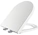 Produktbild GCE Moderne D-förmige WC-WC-Pfanne Soft-Close-Sitz Leicht zu reinigen und stark Oben Scharniere mit WC-Deckel (rot) Weiß-44~48 cm * 35 5 cm