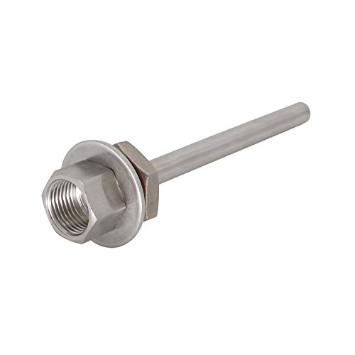 Homebrew Weldless Thermowell 1/2"Female NPT 8mm Inner Diameter (Weldless Thermowell 1/2"Female NPT)