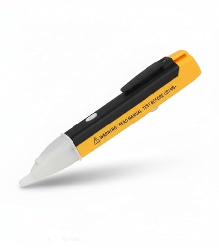 Image of Skypearll Analog Voltage Tester, 90~1000V AC Electric Voltage Power Detector Alert Sensor Tester LED Light Non-Contact Pen Safe Power Sensor for Home & Professional Use, Yellow