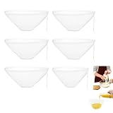 6 Stück Nussmilchbeutel Feinmaschig Wiederverwendbar Filterbeutel Schüsselform mit Kordelzug Nylon Passiertuch für Mandelmilch Saft Joghurt Käse Kaffee Tofu