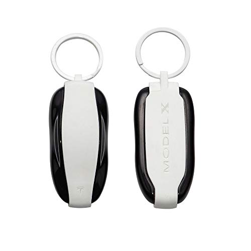 Image of Tesla Gear Silicon Key Fob Cover Keychain for Tesla Model X (White)