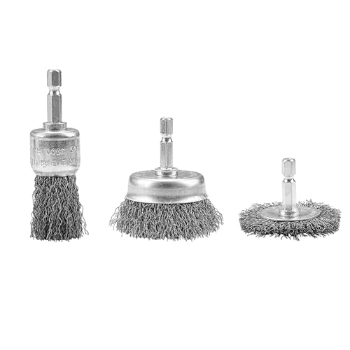 RGYBAO Hexagonal Shank Steel Drill Wire Wheel Brush Set For Clamping 1/4in Electric Drill Efficient Rusts Removal Treatments