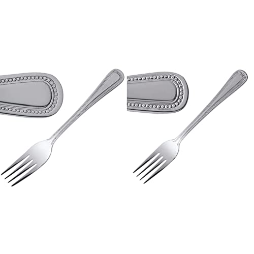 Olympia Bead Table Fork 199mm 18/0 Stainless Steel Cutlery Kitchen 12pc & C128 Bead Cutlery Dessert Fork (Pack of 12)
