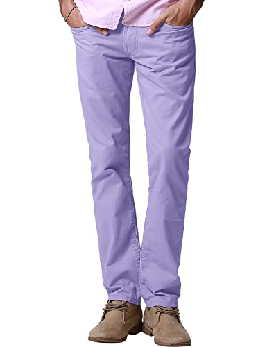 Match Mens Casual Straight Pants#8140 (XL/34 8140 Light Purple)