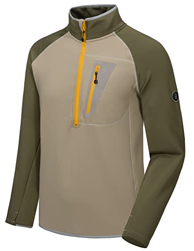 Little Donkey Andy Men's Half Zip Pullover Jacket,Polar Fleece Warm Elastic Long Sleeve Pilling Resistance Sweatshirts