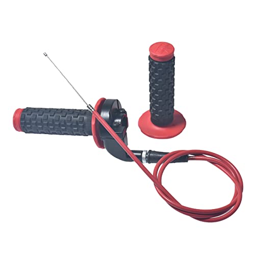 FUWTLP Red 7/8 22mm Handlebar Handle Grips Throttle Cable for 50cc 90cc 110cc 125cc 150cc 200cc 250cc Mini Bike ATV Quad Pit Bike Dirt Bike Motorcycle