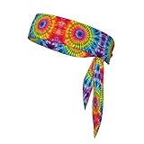 WZYWHJ Diademas con estampado de arcoíris teñido anudado, diadema deportiva, diadema para hombres y mujeres, banda para el pelo para correr, entrenar fútbol