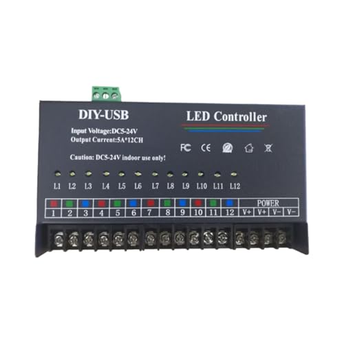 Contrôleur programmable monochrome 12 canaux avec variateur 5V 12V