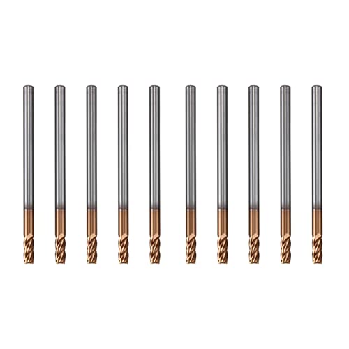 Janasiba Lot de 10 fraises à queue VHM 3 mm D3X8XD4X50L 4 flûtes latérales fraises rainurées profilage Plan Fraises standard Longueur