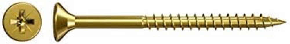 fischer Chipboard Screw 5.0 x 120 Countersunk Head Yellow-Galvanised Partial Thread Phillips PZ, Pozi, 5,0x120