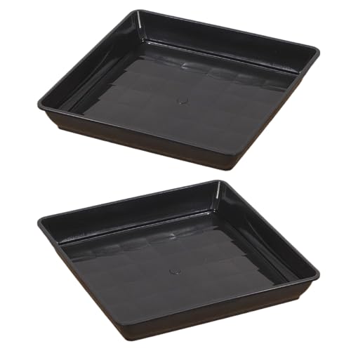 2 Stück Übertöpfe Untersetzer Quadratisch 35x35cm Mit Verstärkter Dicke Auffangwanne Für Pflanzen Schwarz Für Gartenarbeit Ideal Für Zimmerpflanzen, Balkonblumen Und Gewächshaus Pflanzenpflege