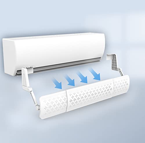 Fbite Anti-Fingerprint Paste Air Conditioning Deflector Retractable Up To 110Cm No Drilling Air Conditioning Windshield White #TOP1