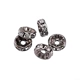 50 Stück 6 mm Strass-Abstandshalter Perlen für DIY-Projekte, ideal für Schmuck und Accessoires (schwarz)