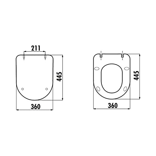 Furni24 Spülrandloses Wand-WC mit Toilettendeckel, Hänge-WC, Duroplast WC-Sitz mit Absenkautomatik, Tiefspüler spülrandlos mit waagerechtem Abgang, Keramik,Bautiefe ist 50cm, Tiefspüler weiß – Bild 8