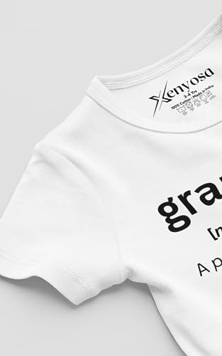 Image of Printed T Shirt for Boys and Girls, Trendy Half Sleeve Shirt for Kids - White