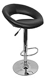 Sitz um 360° drehbar AMSTYLE Barhocker Hocker Bezug Kunstleder schwarz höhenverstellbar Design Barstuhl mit Rückenlehne Chrom 110 kg ohne Rollen verstellbar Designer Tresenstuhl mit Lehne drehbar für Zuhause X-XL