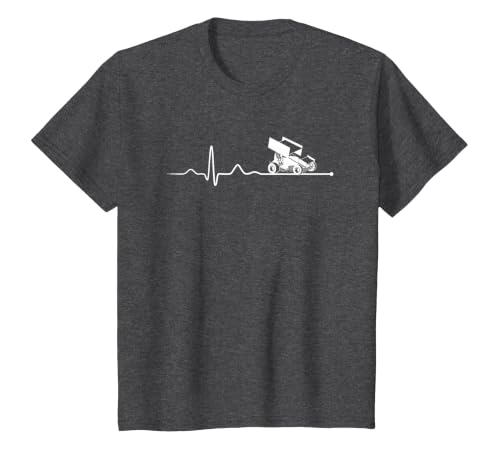 Sprint CAR Racing: Sprint Car Racing Heartbeat T-Shirt, Youth, Dark Heather Grey, 3T