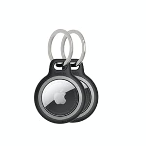 Belkin Apple AirTag Reflective Secure Holder w/Key Ring – AirTag Keychain – AirTag Holder – AirTag Keychain Accessories – Reflective & Scratch Resistant AirTag Case w/Raised Edges – 2-Pack Black