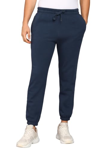 Image of Alan Jones Clothing Men's Regular Fit Mid Rise Fleece Jogger Regular Pants For Winterwear