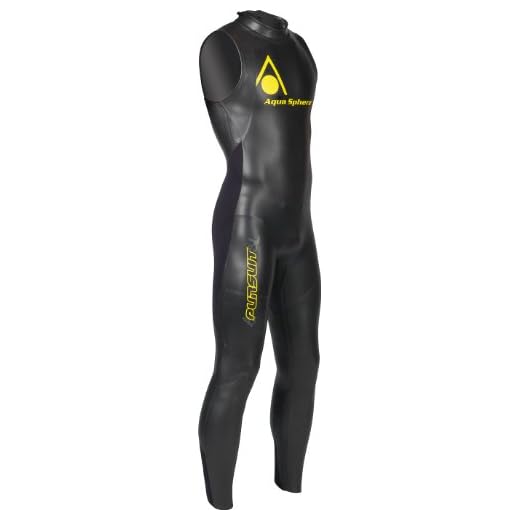 Aqua Sphere Powered Pursuit Universal-Neoprenanzug, ärmellos, Schwarz/Gelb, Größe S