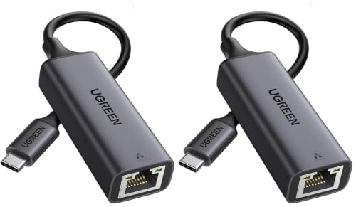 Image of UGREEN USB C to Ethernet Adapter, 1000Mbps, RJ45, Driver-Free, Compatible with Windows, MacOS, iPadOS, ChromeOS, Android, Laptop, Tablet, Smartphone (Pack of 2)