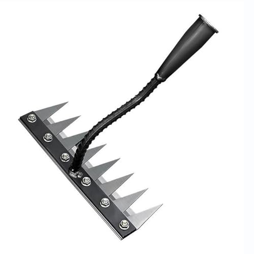 Secwell Rastrillo de Deshierbe Extractor de Malas Hierbas con 8 Dientes Herramienta de Deshierbe Manual para Aflojar Suelo, Plantar y Deshierbe