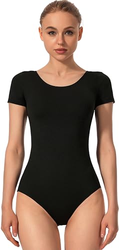Mulnall Tanztrikot für Damen Ballett Kurzarm Gymnastik Tanzbekleidung Team Basic Erwachsene Gymnastikanzug Trikot Leotard(UK4027-06-M)