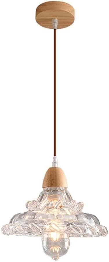 Lampe à suspension à tête unique en verre transparent style nordique