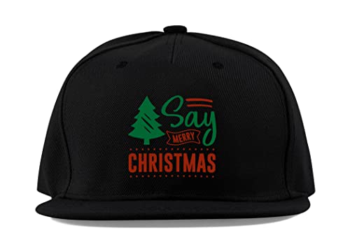 Casquette Say Merry Christmas noire réglable en coton pour éviter la transpiration avec style
