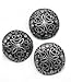 Handarbeit-Lieblingsladen Lot de 20 boutons ronds en métal - 22 mm - Argent antique - Fleurs