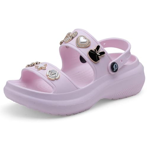 Image of DOCTOR EXTRA SOFT Women's Metallic Charms Fashion Slippers /Sandals With Adjustable Back Strap|Comfortable|Lightweight|Stylish & Anti-Skid|Waterproof Casual Beach Slides Mules Girls & Ladies D-533