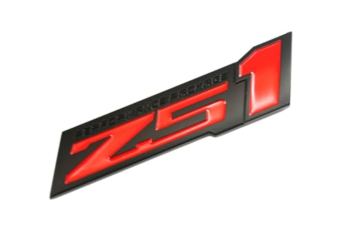 Image of 2pcs Z51 Performance Package Emblem Engine Hood 3D Badge Decal Replacement for Z51 (Black Red), EI-SilveCutom#2