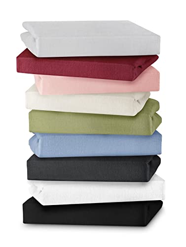 sleepling Biber Spannbetttuch | Feinbiber Spannbettlaken | Made in Germany | 100% Baumwolle | Matratzen bis 23 cm Höhe | Rundum Gummizug | Ökotex | waschbar 60 Grad | 120 x 200, rosa - Image 5