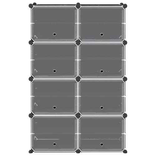 Estantería modular de 8 cubos negra contra el desorden de zapatos y libros en casa 5