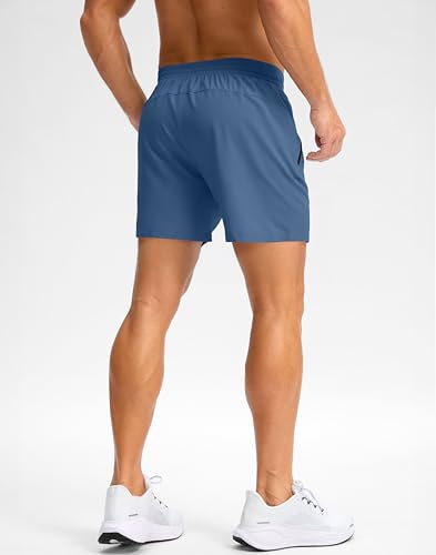 Image of Pudolla Men's Running Gym Shorts with Zipper Pockets 5 inch /7 inch / Lightweight Quick Dry Running Workout Athletic Short