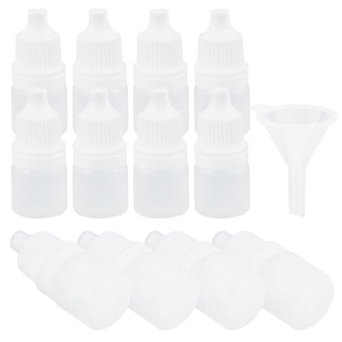 MERRYHAPY 12 Frascos Cuentagotas de Plástico Blancos de 3 Ml Botellas Exprimibles Recargables Tapa Hermética y Tapón Ideales para Aceites Esenciales Solución Salina y Gotas Oftálmicas