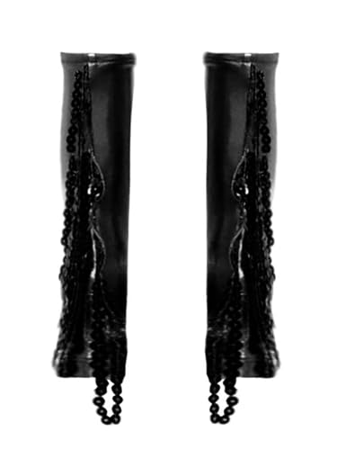 Kids Girls Metallic Fingerless Tassel Arm Sleeves Glitter Birthday Party Latin Fringe Dance Gloves2