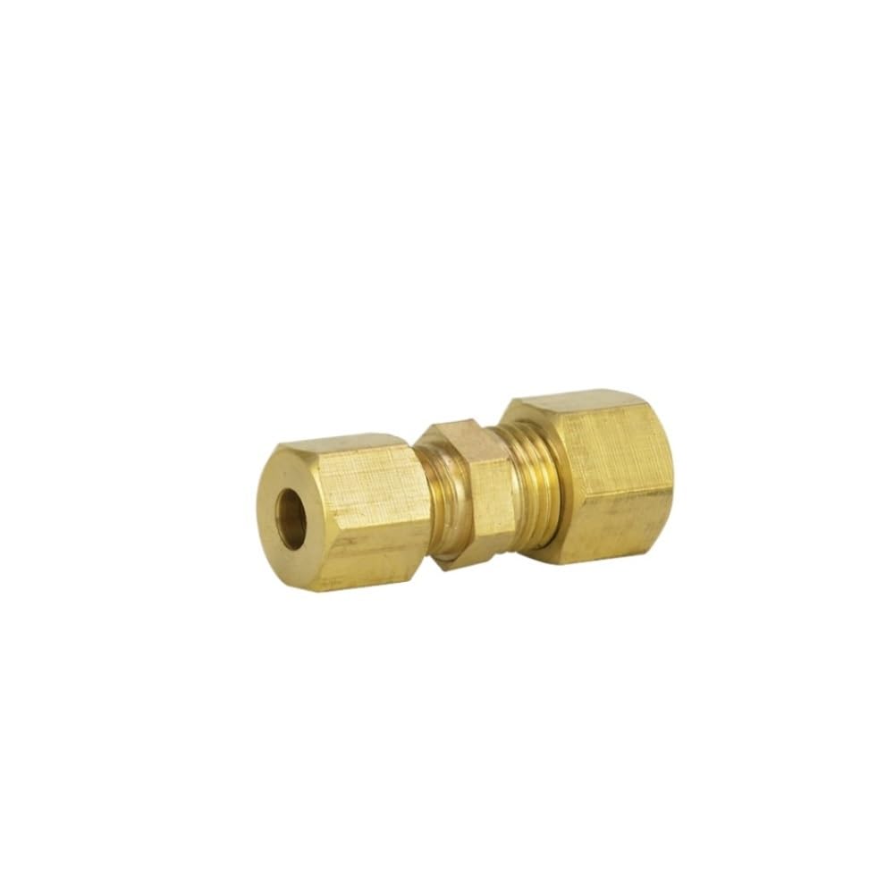 Tube Union Coupler Brass Copper Tube Double End Ferrule Joint, Compression Fitting, Reducer Connector(10mm x 12mm)
