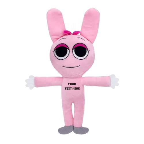 Image of Customized Text Pink Standing Bow Sprunki Plush Toys